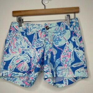 Lilly Pulitzer Shorts Women’s 00 Into The Deep Resort Vacation Coastal Preppy